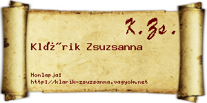 Klárik Zsuzsanna névjegykártya